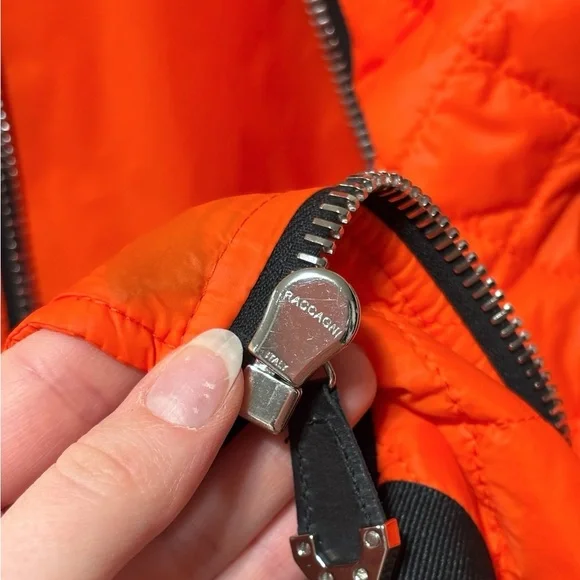 Philipp Plein Orange Quilted Gilet Puffer Vest with Black Details Size Large - Picture 5 of 12